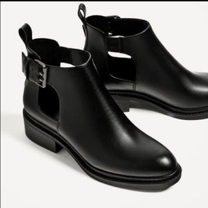 Zara Black Leather Booties